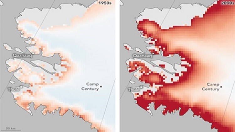 ذوبان الجليد قرب قاعدة عسكرية تحوي أسلحة نووية أميركية