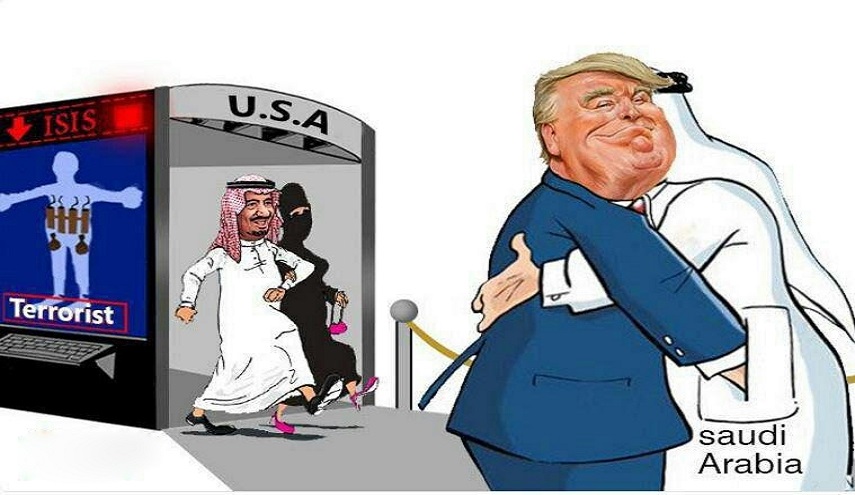 كاريكاتير: ترامب والسعودية..الإرهاب مقابل المال!