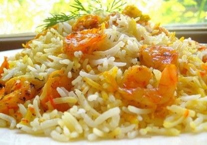 من المائدة الايرانية .. مجبوس الروبيان 