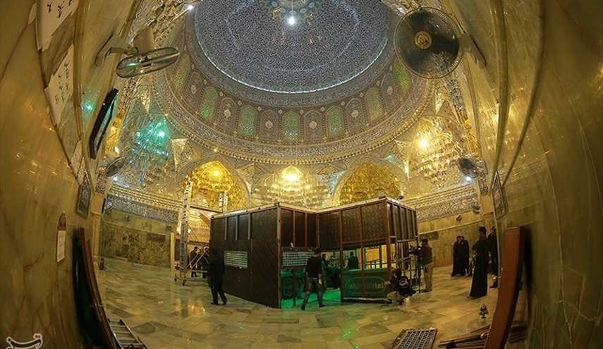 بالصور..تفكيك الضريح القديم للامامين العسكريين (عليهما السلام) في سامراء