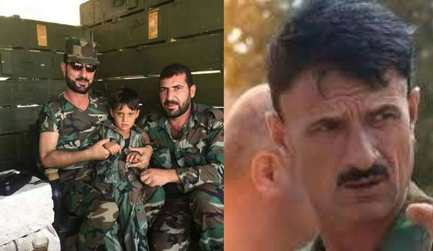 صورة : العميد النمر يرافقه ابنه الصغير على خطوط النار في ريف حماه الشمالي