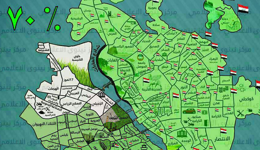 نقشه: 70 درصد ساحل غربی موصل آزاد شد