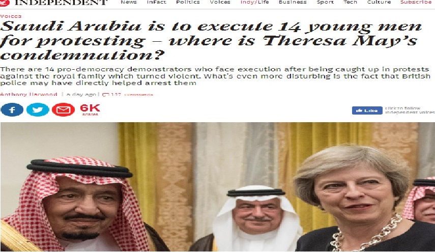 “الاندبندنت”: بريطانيا متورطة في القبض على 14 شخصاً مهددين بالإعدام في السعودية!!