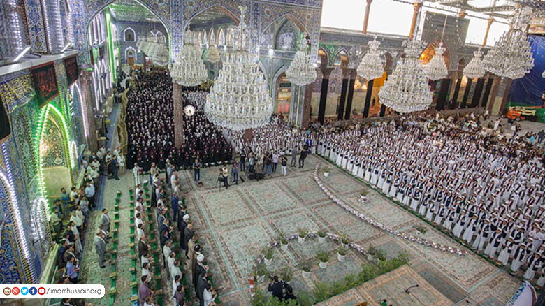 تقرير مصور .. بوجوه الملائكة احتشدوا في صحن الامام الحسين 