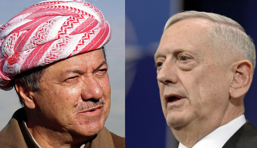 مسؤول أمريكي: ماتيس سيطلب من بارزاني الغاء الاستفتاء