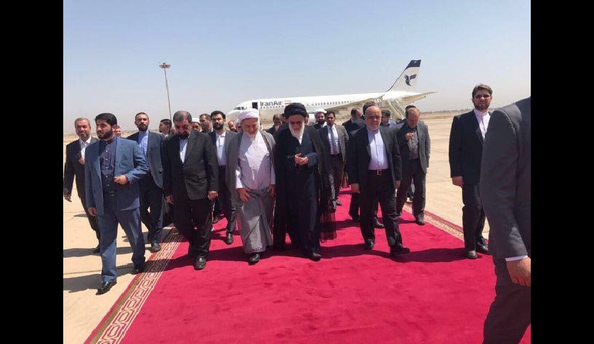 آية الله السيد محمود الهاشمي الشاهرودي والوفد المرافق له يصل بغداد في زيارة غير رسمية