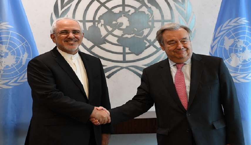 ظريف يلتقي بالأمين العام للأمم المتحدة