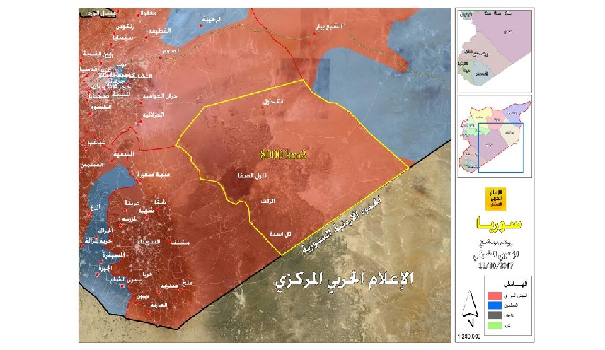بالخريطة.. كيف اصبحت السيطرة عند الحدود السورية – الاردنية؟