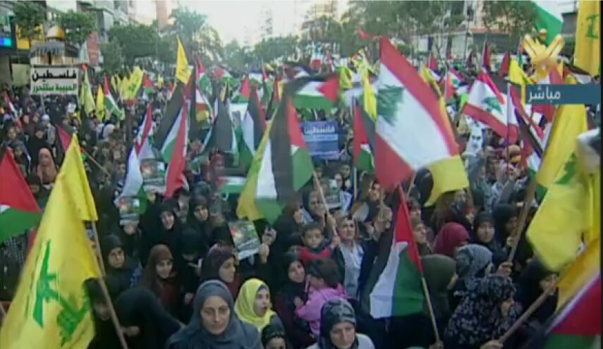 الضاحية تضج بشعارات "القدس عاصمة ابدية لفلسطين"