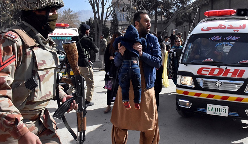 قتلى وجرحى في هجوم على كنيسة بمدينة كويته غربي باكستان