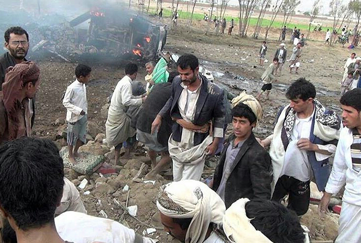 استشهاد وإصابة 18 مدنيا في مجزرة للعدوان السعودي في صعدة