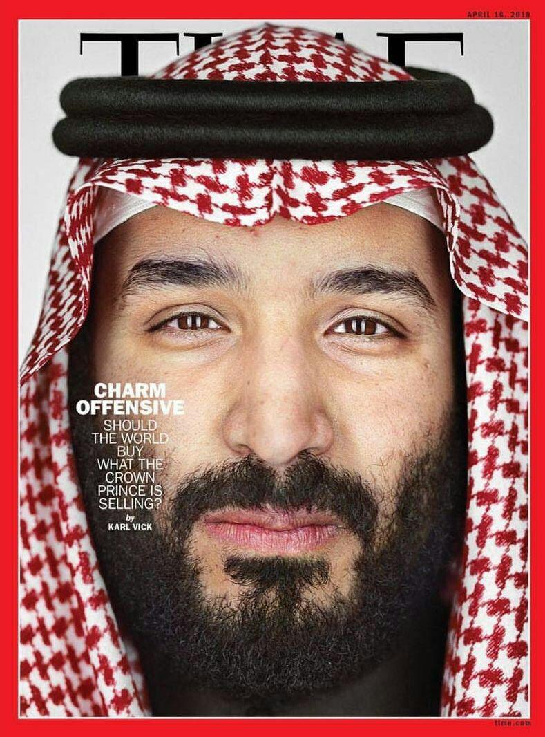 چهره محمد بن‌سلمان، وليعهد عربستان سعودي روي جلد نشريه آمريكايي تايم