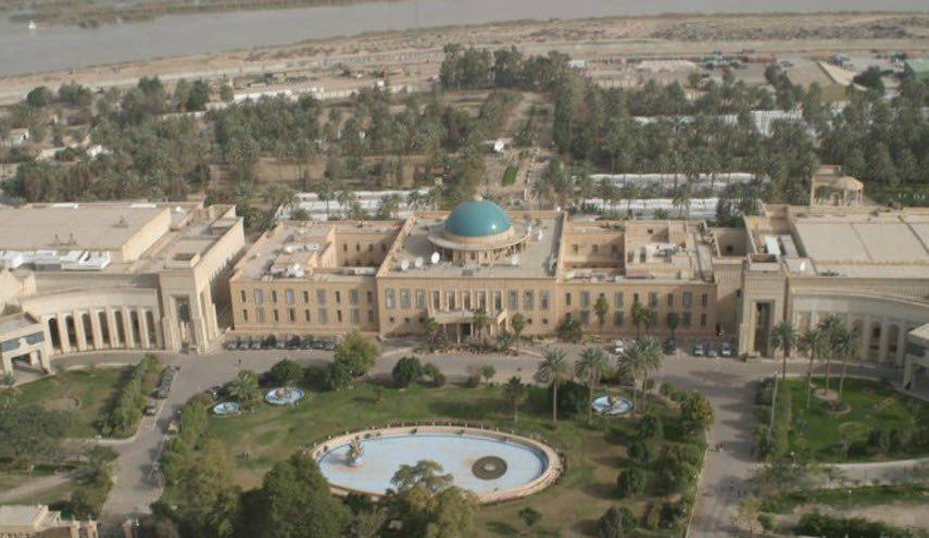 شاهد... حريق في المنطقة الخضراء وسط بغداد