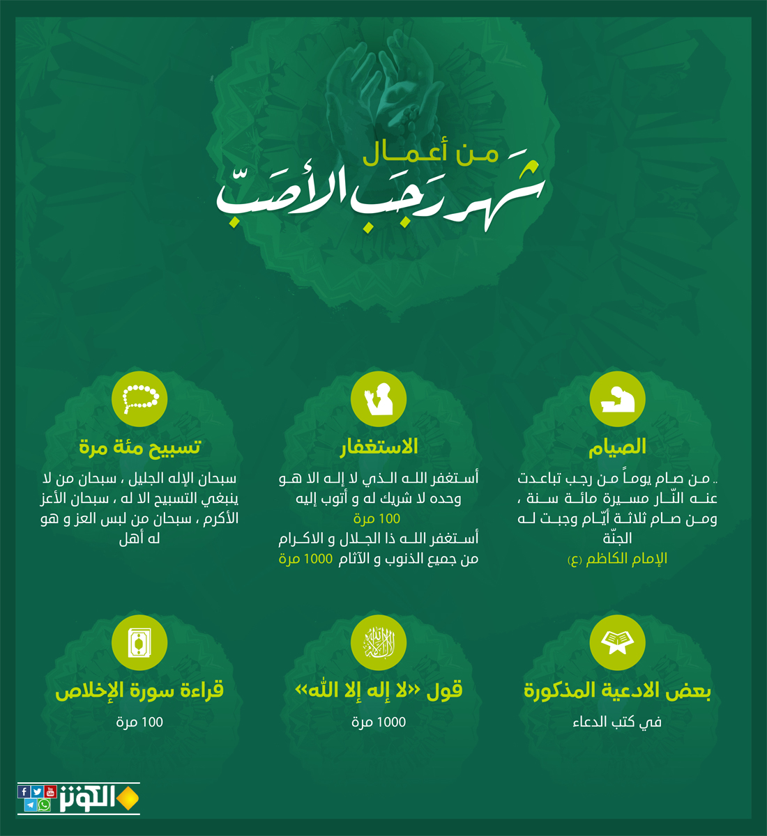 أعمال شهر رجب الأصب