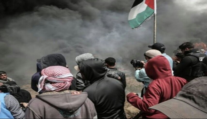 المتظاهرون في حيفا يرددون شعارات ضد آل سعود وصفقة القرن