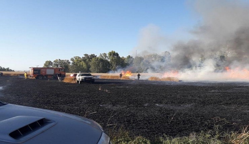 45 حريقًا في مستوطنات "غلاف غزة"