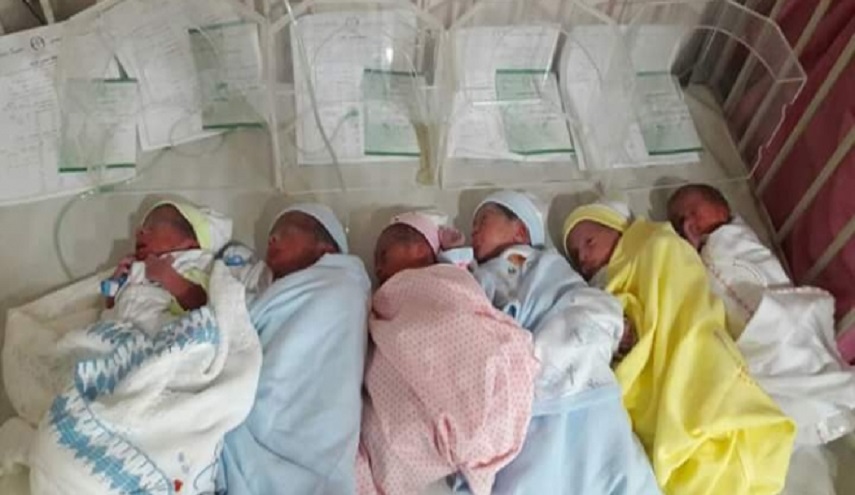  بعد سنوات من العقم.. إمرأة تضع ستة أطفال توائم