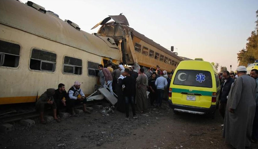 انحراف قطار عن مساره بأسوان في مصر