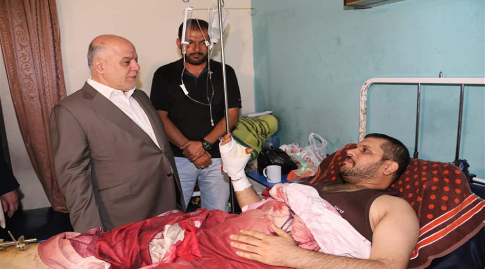 العبادي لجرحى القوات الأمنية: أنتم صناع النصر