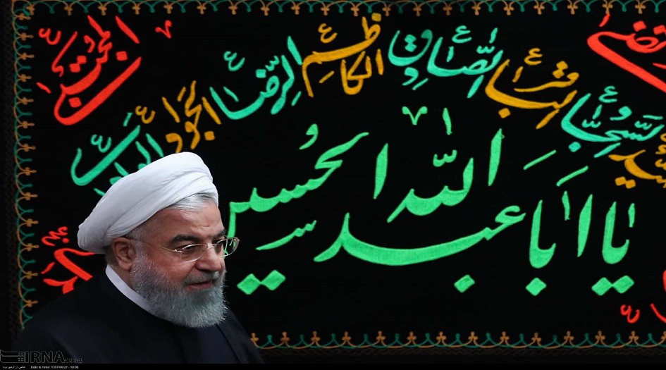 بالصور .. الرئيس روحاني يشارك في مراسم العزاء الحسيني