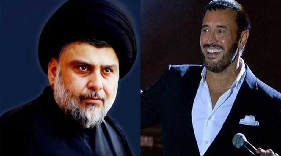 السيد مقتدى الصدر يقدم عرضاً لكاظم الساهر بشأن إحدى الأناشيد