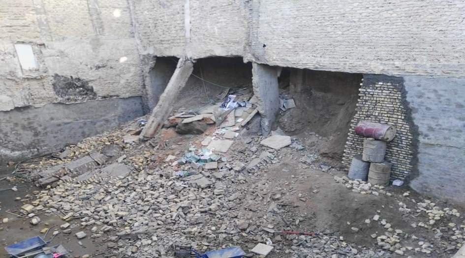 بالصور.. إنهيار جزئي لجامع البغدادي