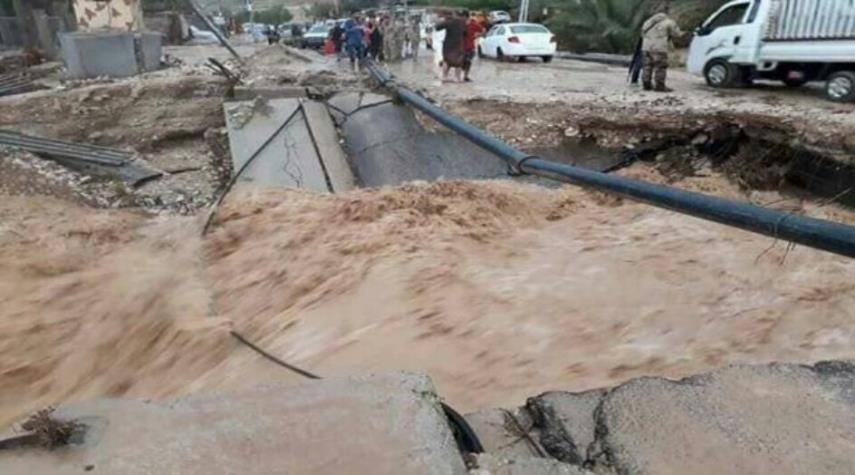 تصاويري از وقوع سيل و آب گرفتگي در استان صلاح الدين عراق