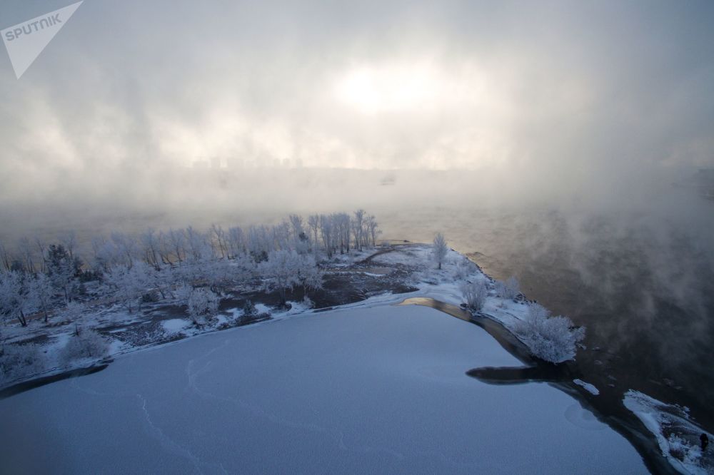 بالصور..كيف يكون المنظر عندما تنخفض درجة الحرارة الى 25 تحت الصفر