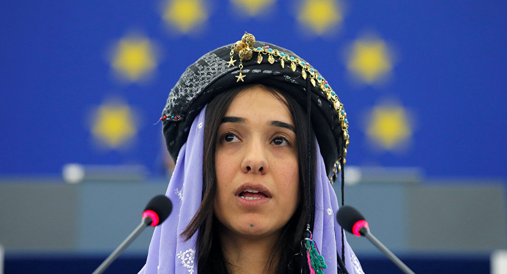 بالصورة... خطاب ناديا مراد في حفل جوائز "نوبل" يدفع أميرة النرويج للبكاء