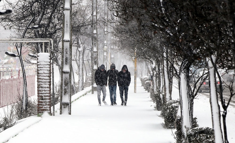 بالصور... تساقط الثلوج في بداية الشتاء في محافظة اردبيل الايرانية