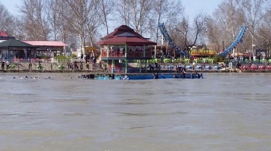 بالصور.. الحشد يباشر بالبحث عن مفقودي العبارة في دجلة