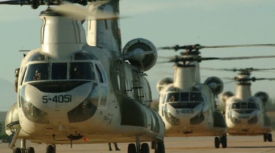 مروحيات الجيش الايراني تتوجه لمدينة بلدختر المنكوبة