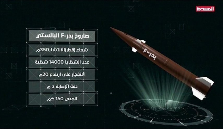 صاروخ بدرF الباليستي يدك تجمعات مرتزقة العدوان قبالة نجران