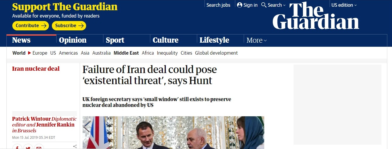 وزير الخارجية البريطاني: "يعتبر الشرق الأوسط بالفعل واحدا من أكثر المناطق غير المستقرة في العالم" 