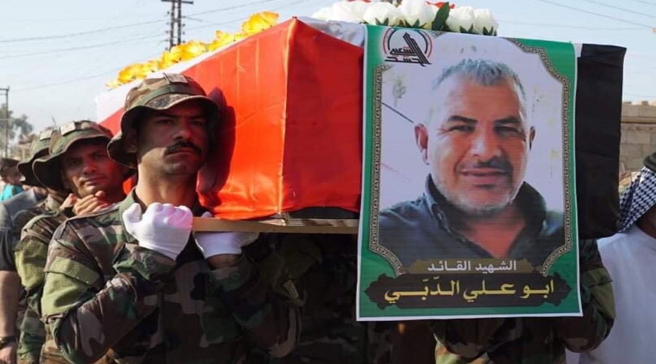 استشهد بقصف صهيوني غربي الانبار.. تشييع مهيب لمسؤول بالحشد الشعبي العراقي