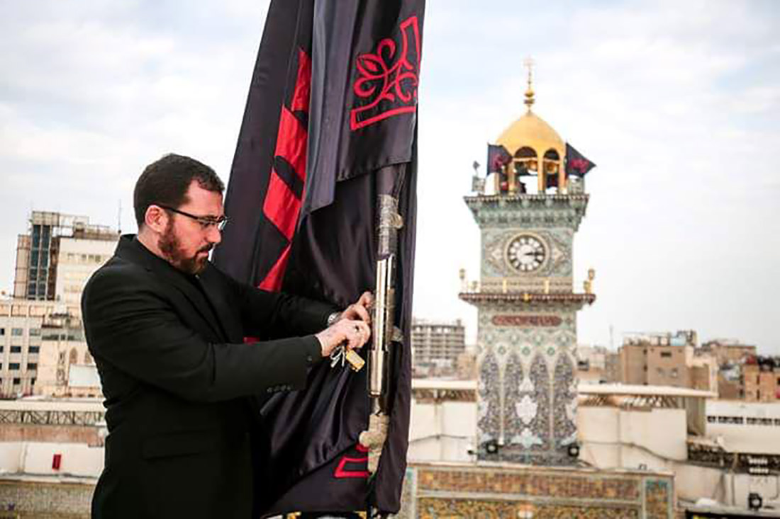 مرقد الامام علي (ع) يعلن الحداد في ذكرى رحيل النبي الأكرم ( صور )