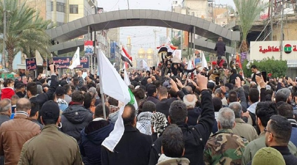 تشييع الشهيد الفريق قاسم سليماني وابومهدي المهندس يتحول إلى تظاهرة غاضبة ضد أميركا