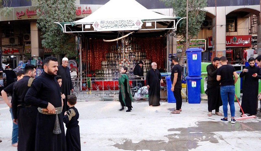  عصابة تحرق هيئة المواكب الحسينية في كربلاء المقدسة 