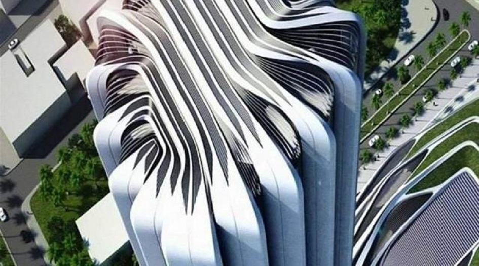 بالصور.. أول تصميم لزها حديد في العراق يرتفع للسماء