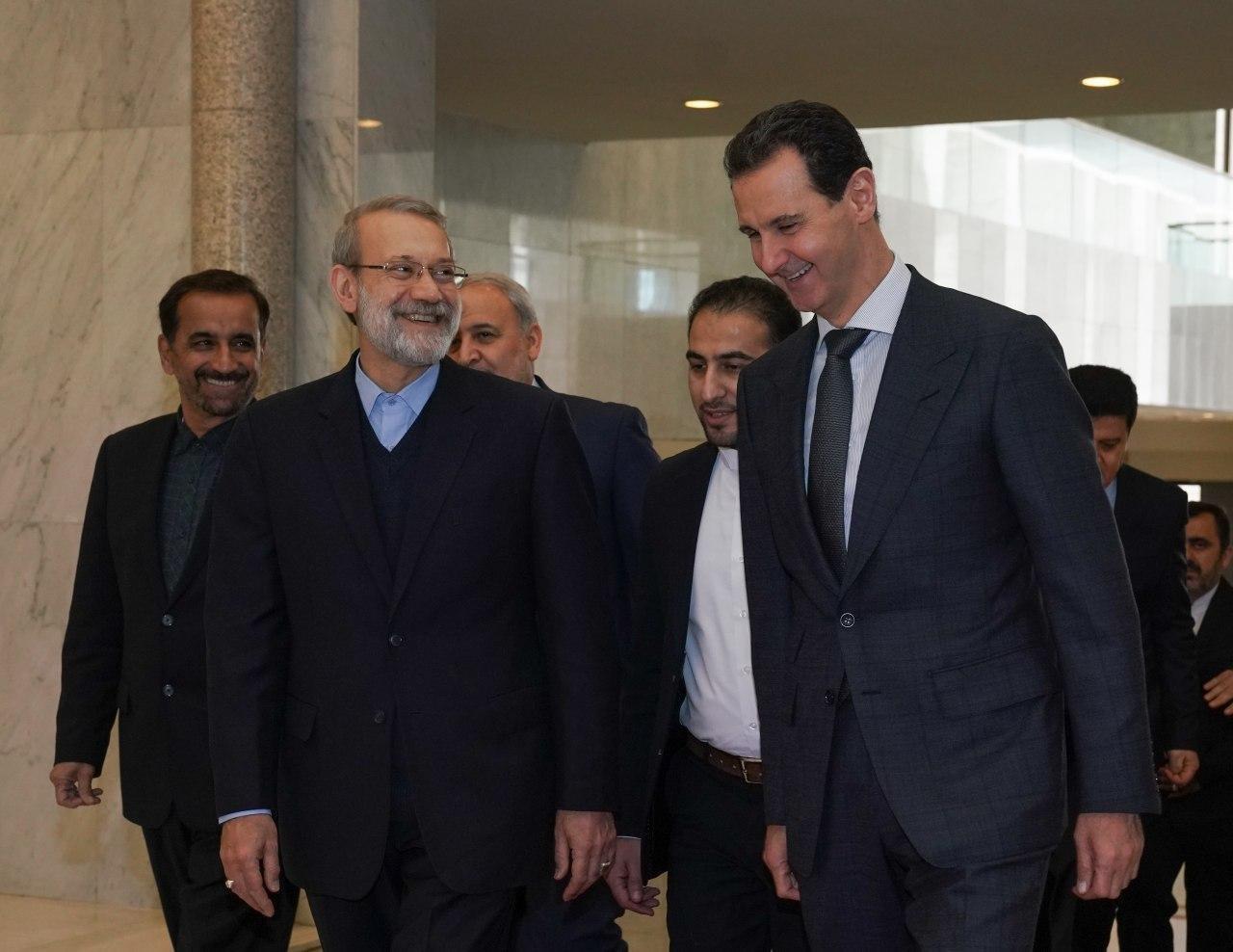 بشار اسد در ديدار لاريجاني : ملت سوريه مصمم به پاكسازي كامل كشورشان از لوث تروريسم هستند