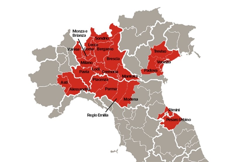  إيطاليا تغلق 11 إقليما بسبب تفشي فيروس كورونا 
