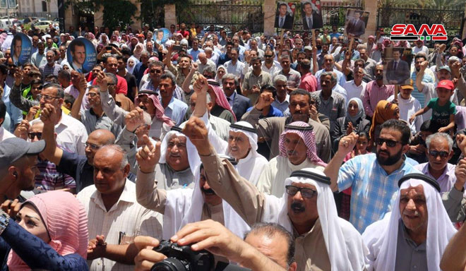 تجمع ضد آمريكايي مردم «دير الزور» سوريه