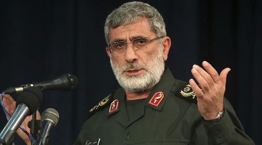 أول تصريح لقائد فيلق القدس حول احتراق حاملة الطائرات الامريكية