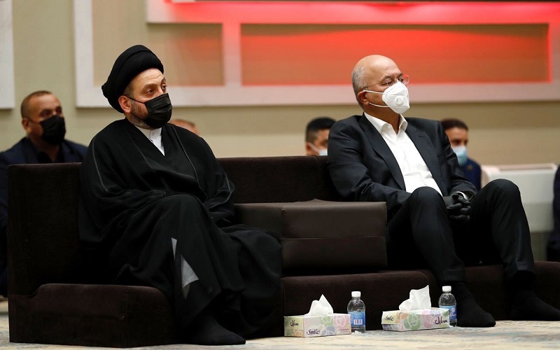 حضور برهم صالح در مجلس عزاداري امام حسين(ع) +عكس