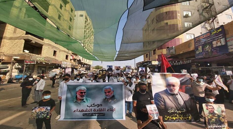 بالصور .. اقامة مسيرة موكب أبناء قادة النصر بكربلاء المقدسة