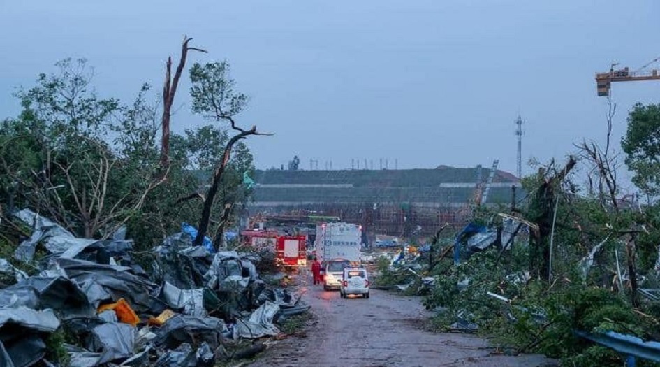 اعصار يتسبب بقتلى وجرحى وتدمير ممتلكات في ووهان الصينية