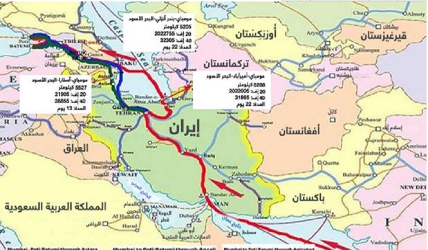 روسيا تدعو للمزيد من التعاون مع ايران لاكمال ممر "شمال-جنوب" الدولي