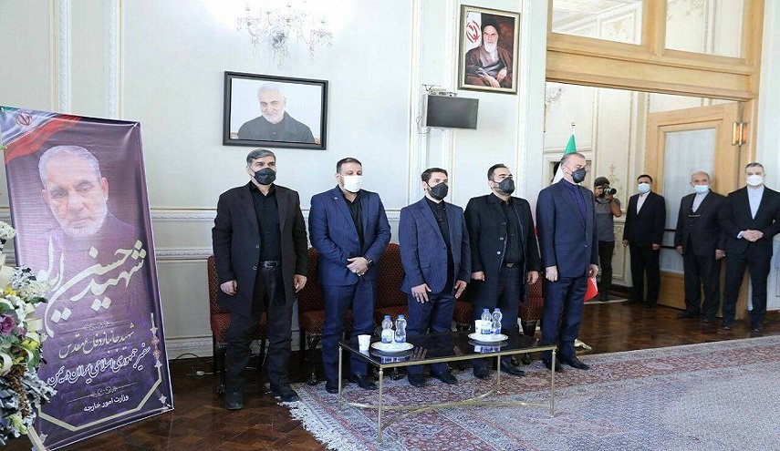 بالصور.. مراسم تأبين الشهيد إيرلو بحضور وزير الخارجية وقائد فيلق القدس