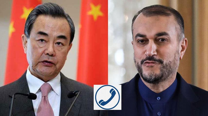 اليكم ما دار بين وزير الخارجية الإيراني ونظيره الصيني في اتصال هاتفي ؟