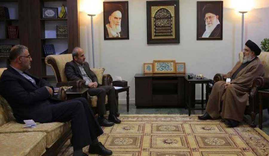  السيد نصر الله يستقبل رئيس مؤسسة الإذاعة والتلفزيون في إيران 